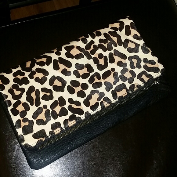 Leopard print clutch