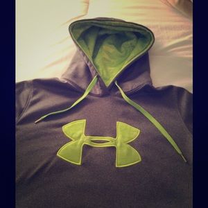 Neon green under armor sweatshirt