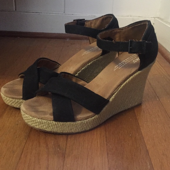 TOMS Shoes - TOMS Canvas Strappy Wedges