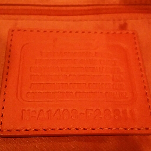 Coral and Beige Coach Handbag - Picture 4 of 4