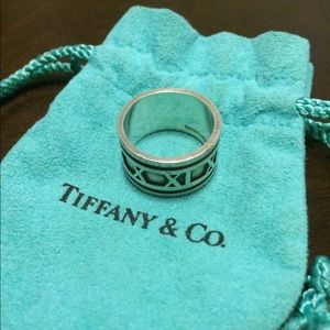 Authentic Tiffany & Co Atlas Wide Silver Band Ring