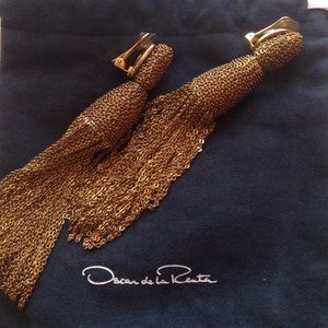 Oscar de la renta chain tassel earrings