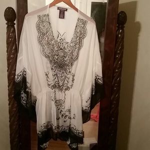 Tallisme black and off white angel blouse sheer