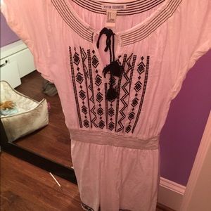 drawstring white and navy dress