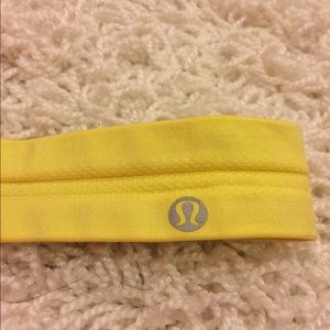 Bright blue and yellow Lululemon headband