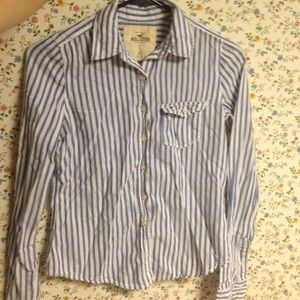 Blue/White Striped Hollister Button-down