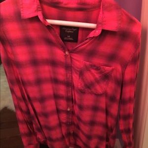 plaid pink shirt