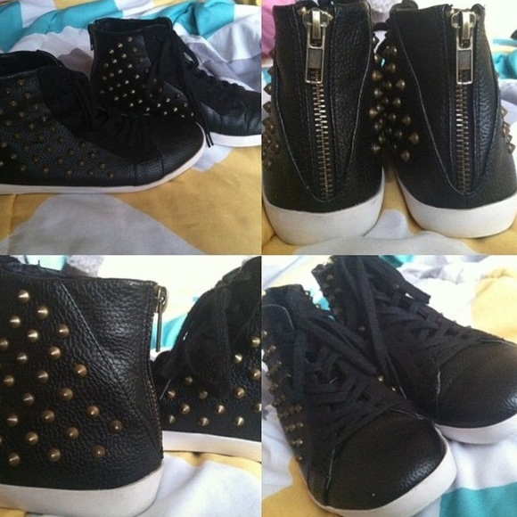 Studded Black Hightops