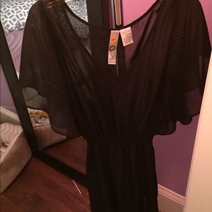 black swim suit cover up