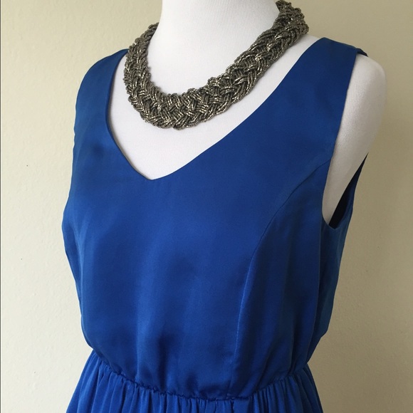 Dark blue color block dress - Picture 2 of 2