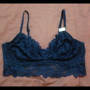 PINK Navy Lace Bralette