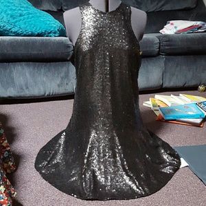 Free People Let It Shine Black Sequin Dress