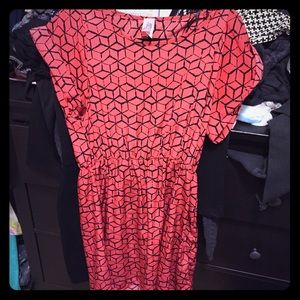 Red and black casual summer dress size medium