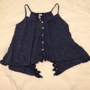 Aeropostale button up navy tank top