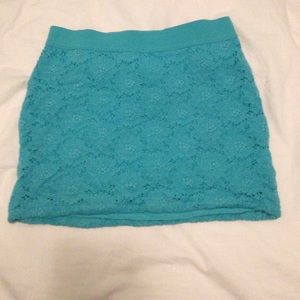 Aeropostale lace turquoise pencil skirt