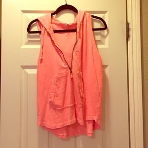 Bright coral splendid tank with hoodie ... Size M