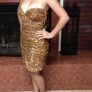 Gold sequin dress