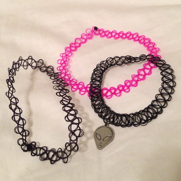 Tattoo choker necklace set PINK UNAVAILABLE