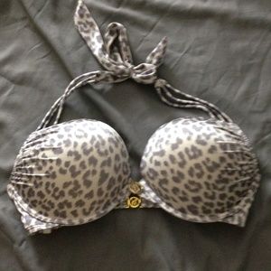 Victoria's Secret grey leopard bikini top
