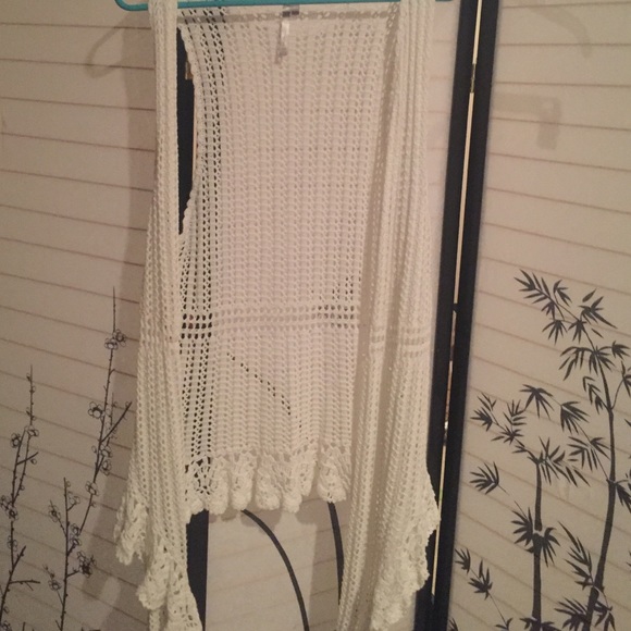 White Boho Layering Cardigan