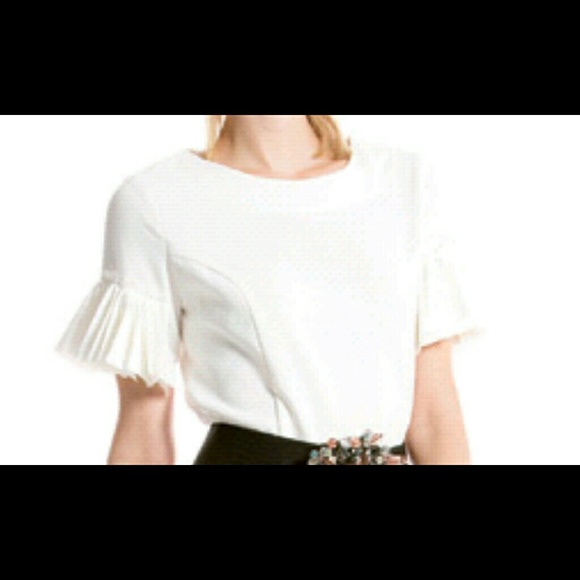 Slitted short sleeve blouse