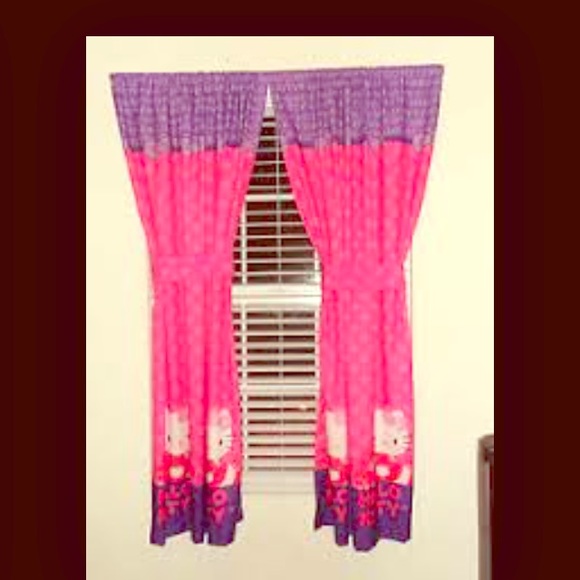 Hello Kitty curtains & trash can bundle