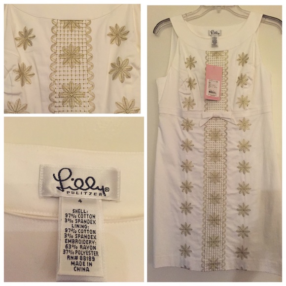 ✨✨White and gold Lilly Pulitzer Jacquelin Dress🌴