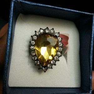 Champagne Glass, White Austrian Crystal Ring