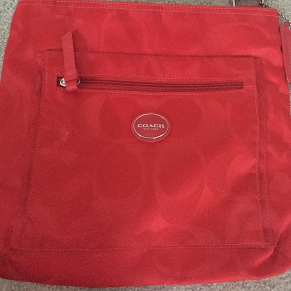 Coach tangerine nylon cross body - Picture 1 of 4