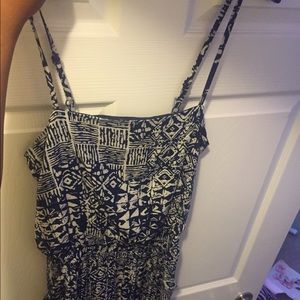 Navy bluish and white aztec jumpsuit