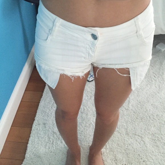 White Jean shorts