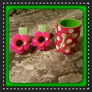 Pink/white ° Koozi & set/3 plug-ins