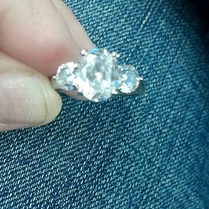 Size 7 Sterling Silver 3 stone ring