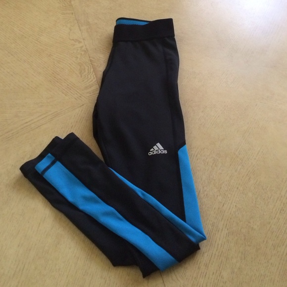 Blue and black workout pants