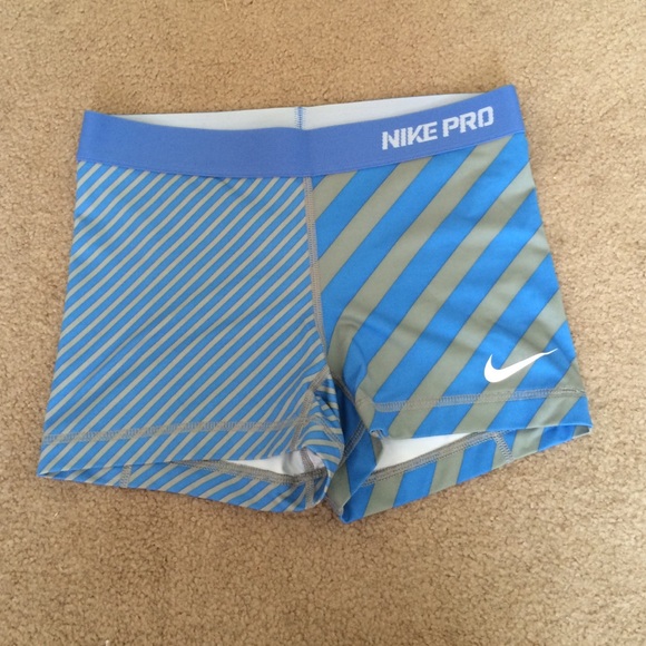 Blue and Grey Stripped Nike Pros RARE