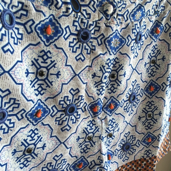 Topshop Printed and Jeweled Shorts - Picture 3 of 3