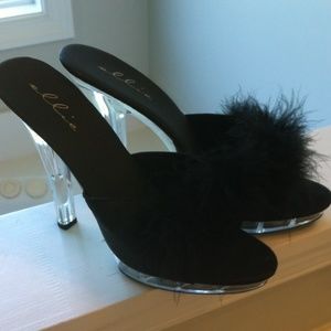 High heel slippers