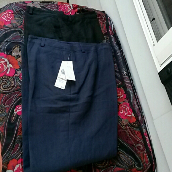 Brand new Kasper linen pants bundle Black and Navy