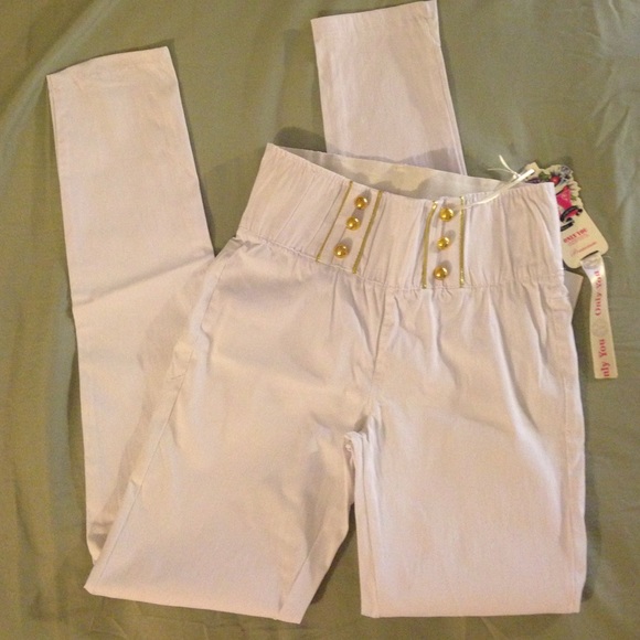 White Slim Leg Sailor Pant