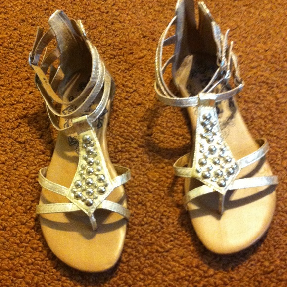 Gold roman sandals