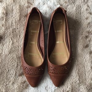 Elle Brown Flats with Cut Out Design