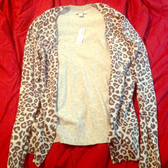 Old Navy White and Grey Cardigan