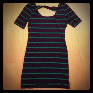 Navy & Green Striped Dress from Target