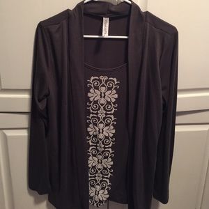 Blouse with cardigan
