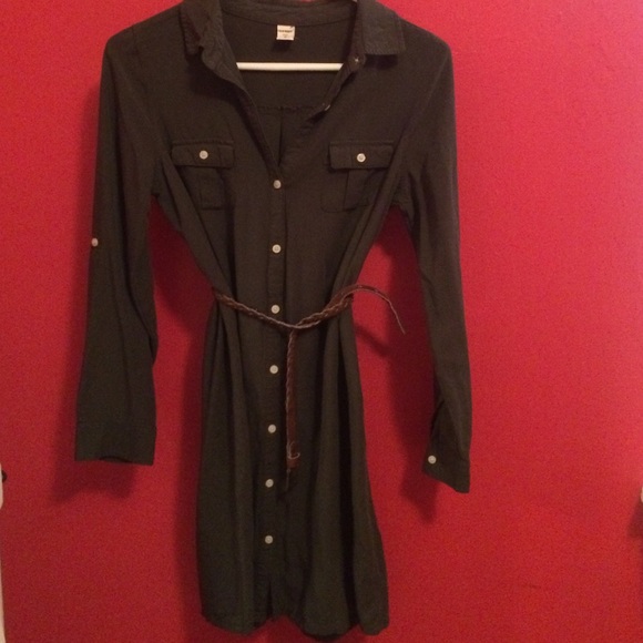 Army green tshirt dress