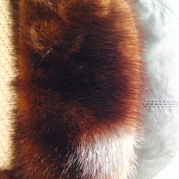 Mink and leather winter hat main image 4