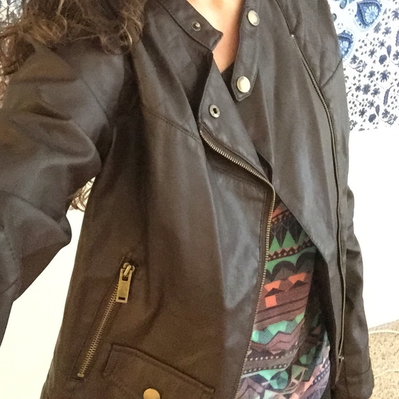 Brown leather jacket