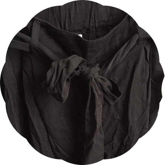 Black Belted High Rise Soft Pants