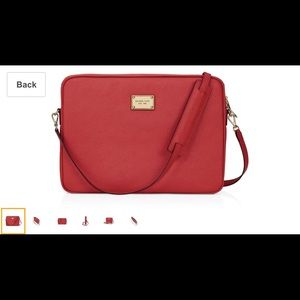 Michael Kors Red Leather Laptop case/bag