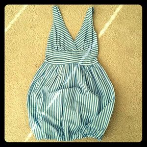 Adorable little blue & white striped dress
